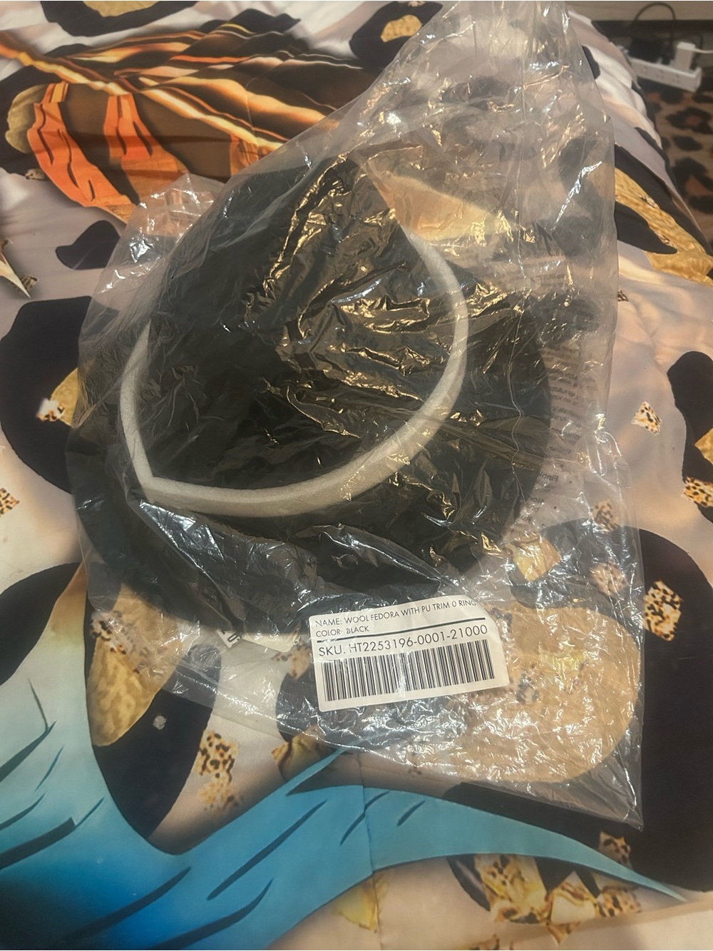 JustFab Black Fedora with buckle